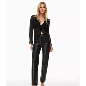 Aritzia Wilfred Melina Vegan Faux Leather High Waisted Pants 10